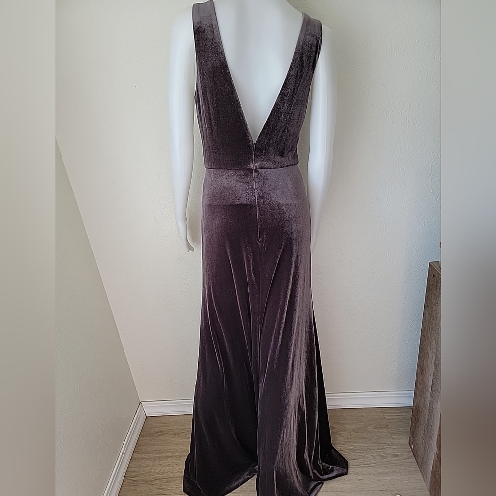 Jenny Yoo Velvet Maxi Dress in Deep Purple - Picture 5 of 9